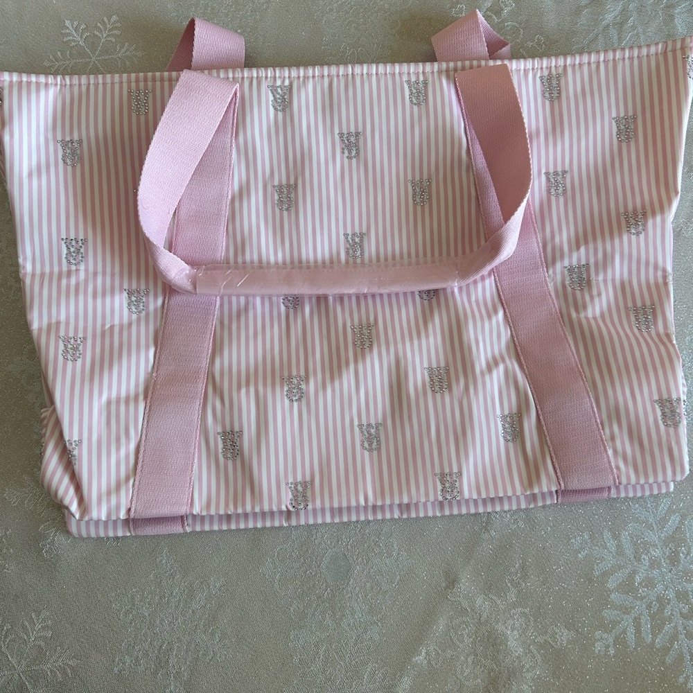 Pink Striped Tote Bag From Victoria Secret